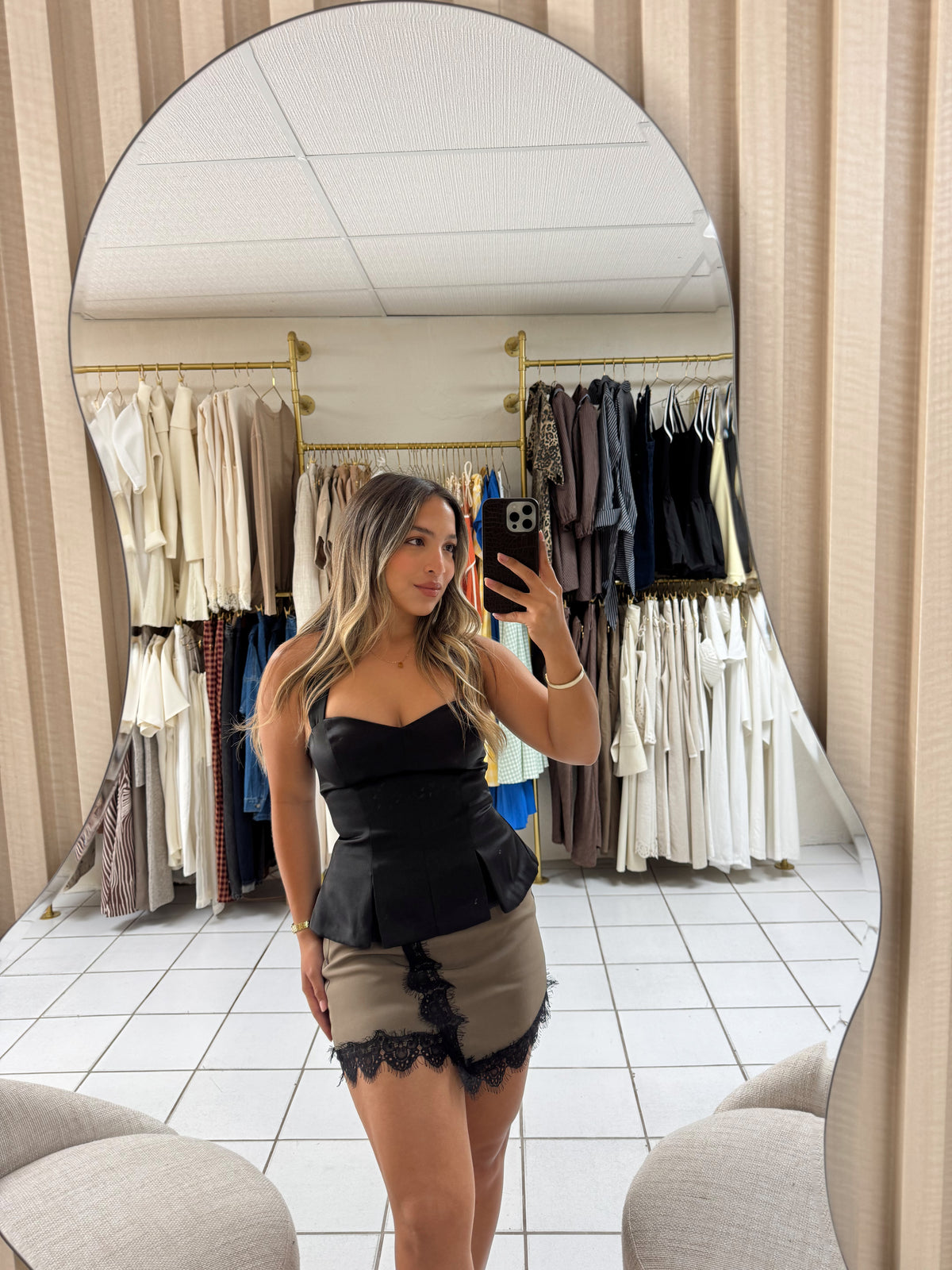 Sweetheart Halter Top Black