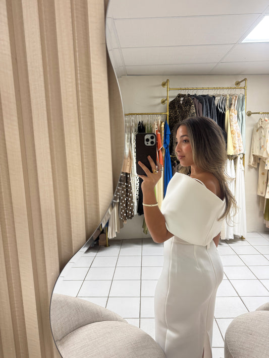 Scuba Off Shoulder Midi Dress