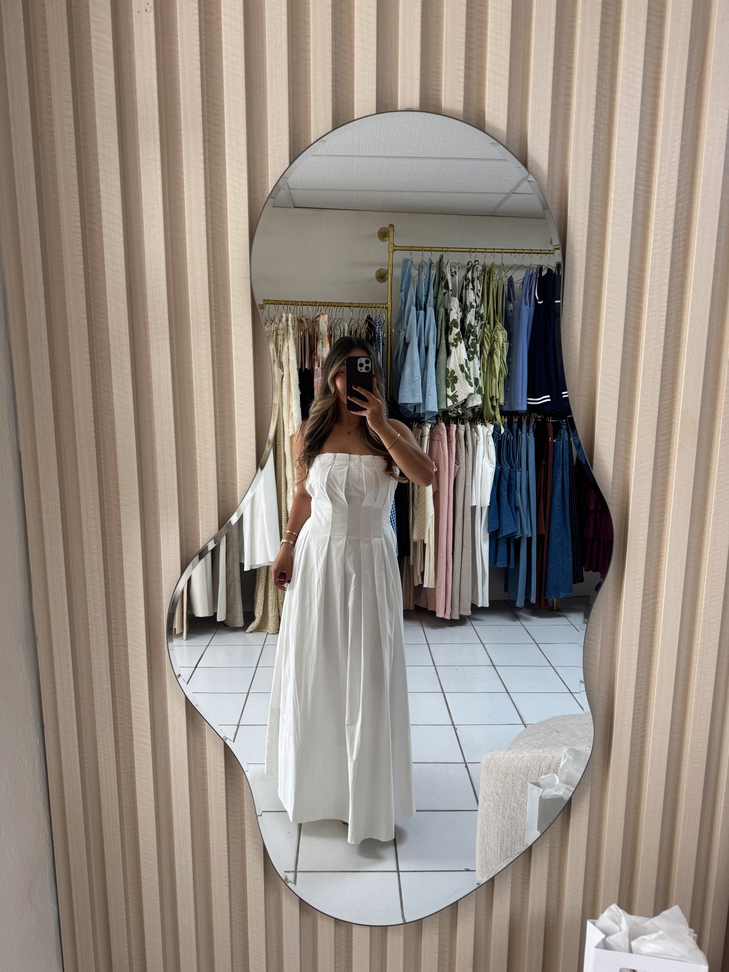 Strapless Pleat Detail Maxi Dress