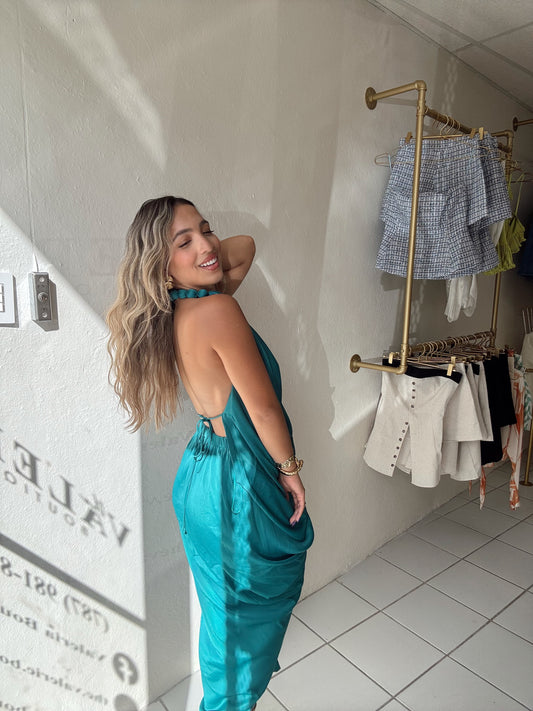 Beaded Accent Drape Dress