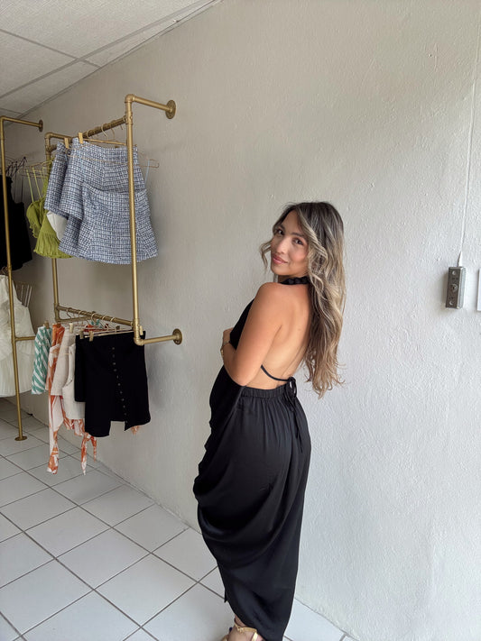 Beaded Accent Drape Dress