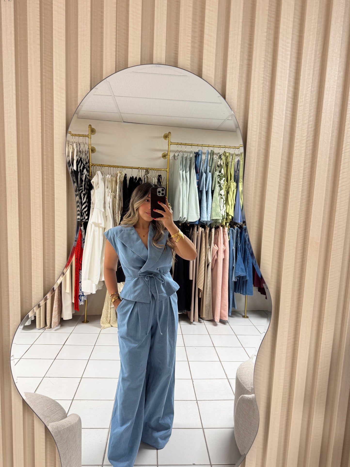 Denim Vest Pant Set