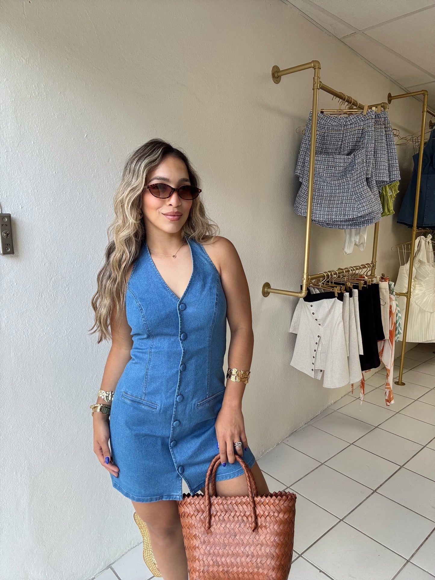 Halter Demin Dress
