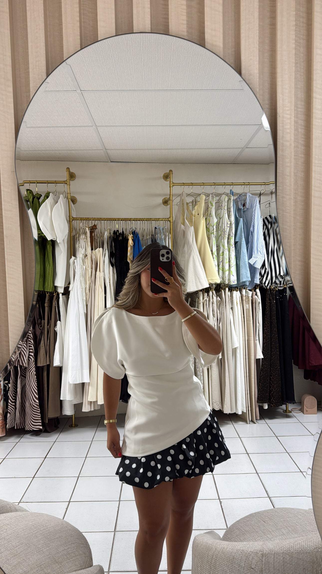 Asymmetrical Cutout White Top