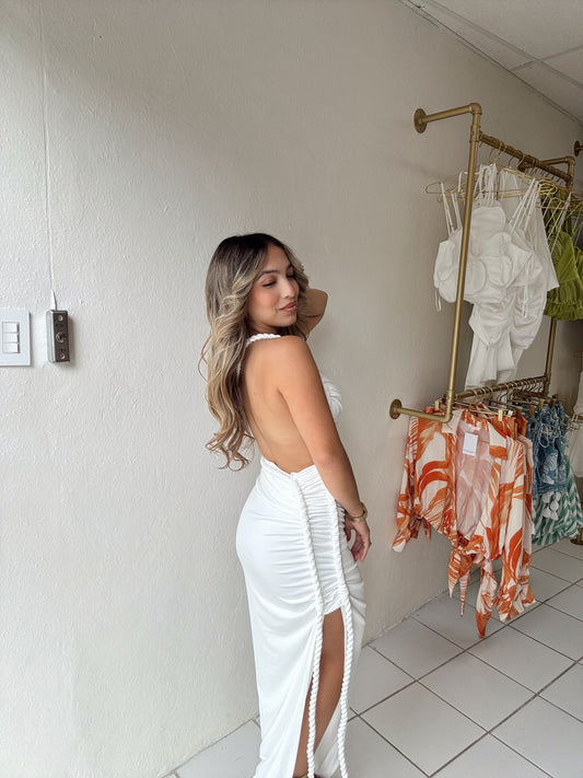 Ruched Jersey Brained Dress