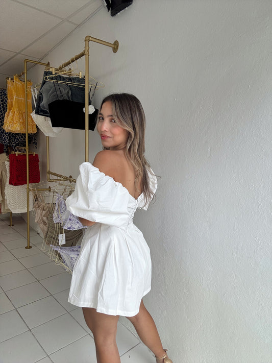 Puff Sleeve Flare Romper