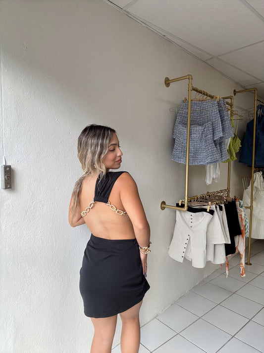 Chain Gold Mini Dress