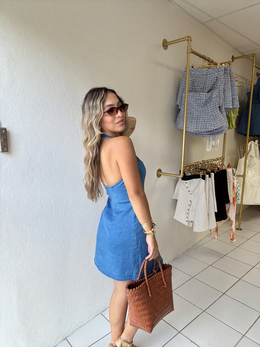 Halter Demin Dress