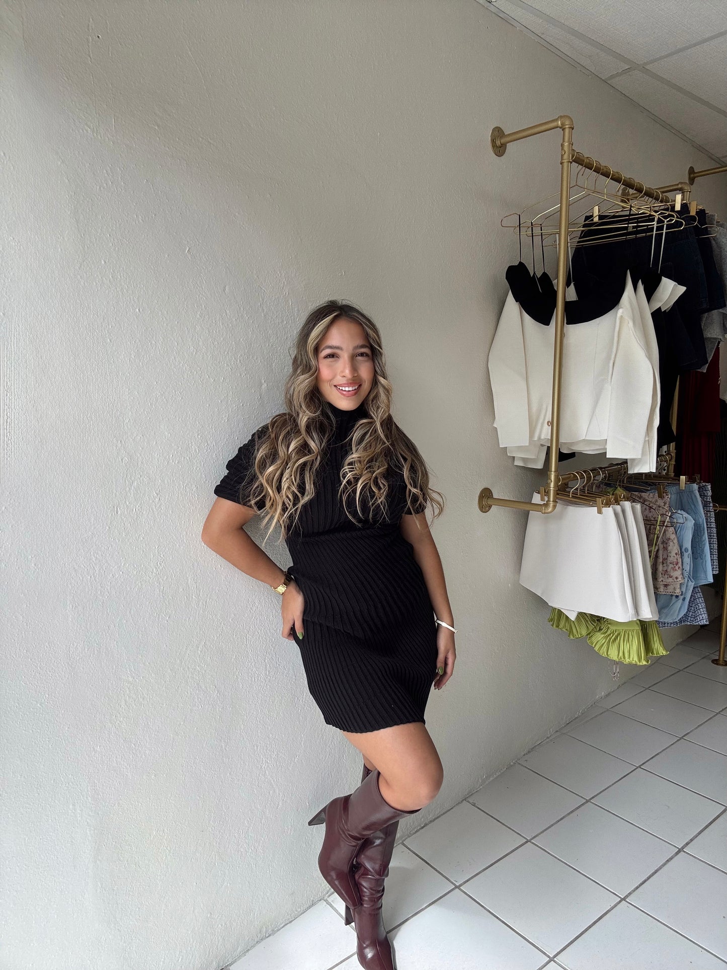 Knit Black Dress