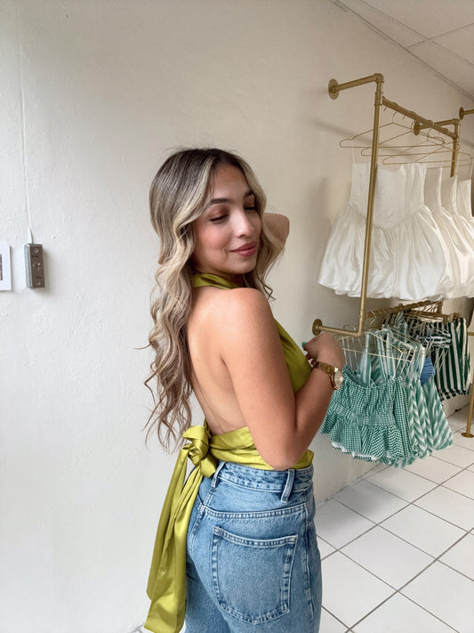Drape Satin Moss Top