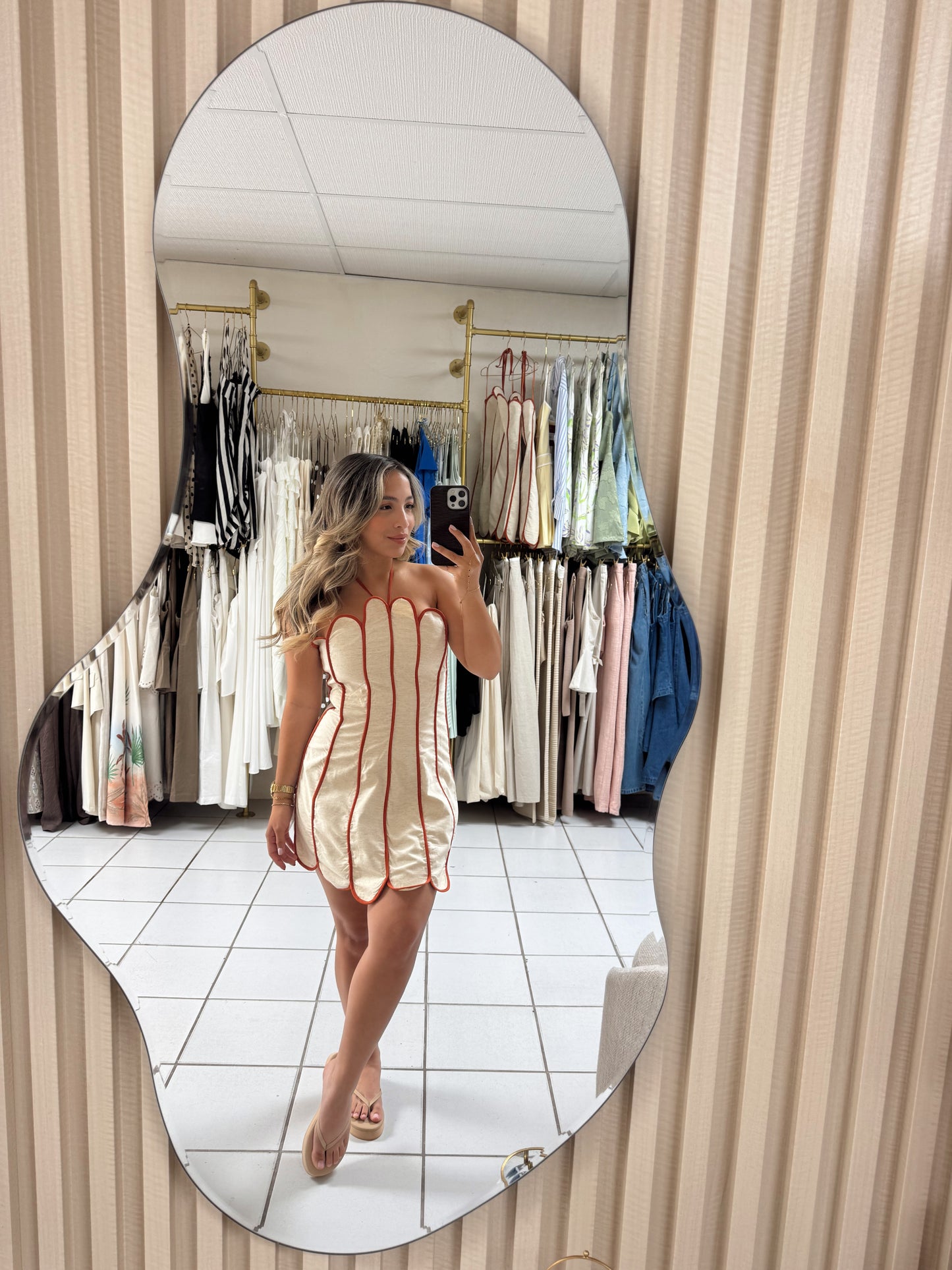 Scallop Linen Dress