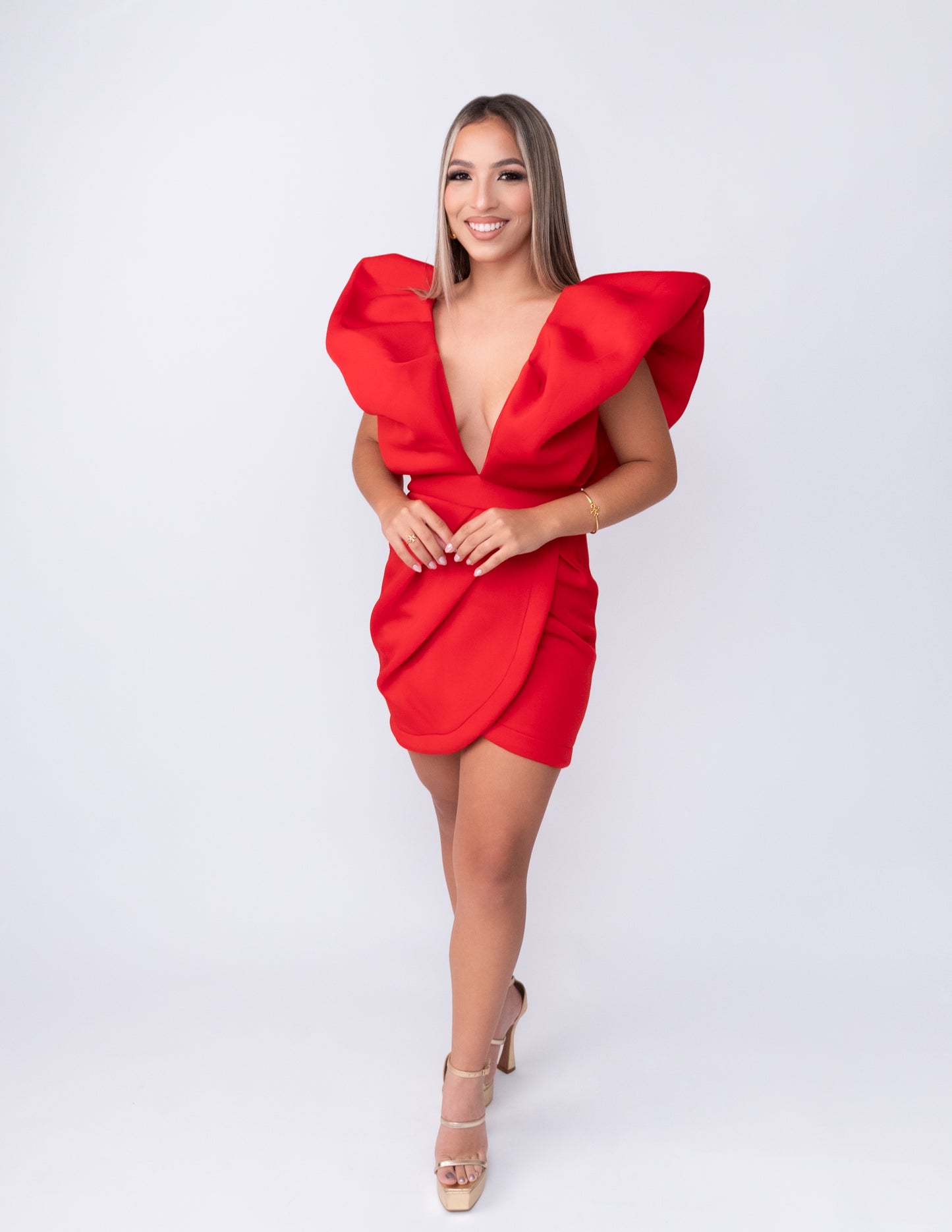 Poplin Red Mini Dress