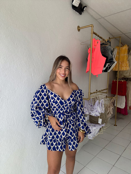 Scallop Print Romper