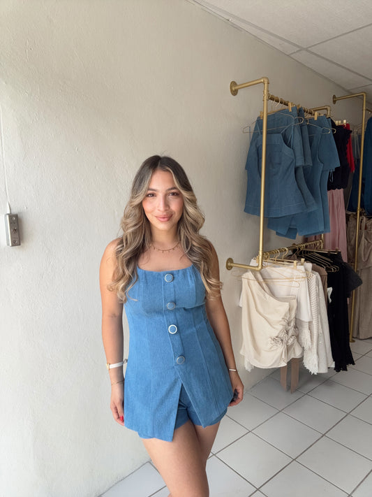 Square Neck Vest Set