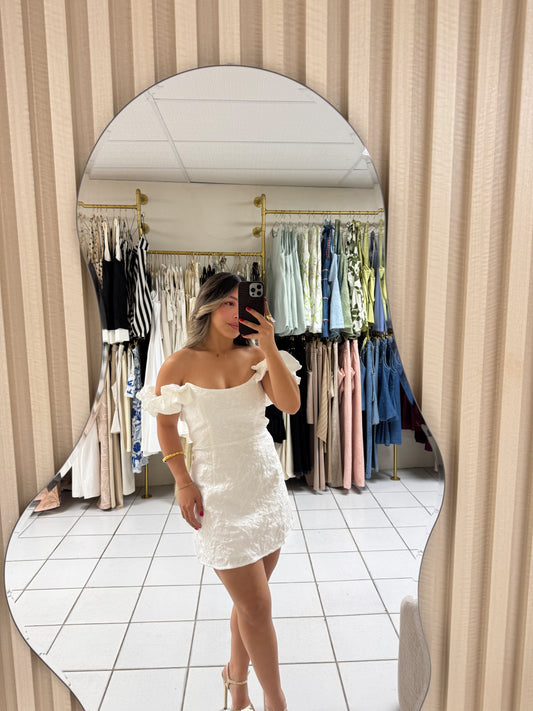 Textured Woven Off Shoulder Dress