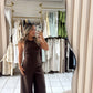 Halter Brown Jumpsuit