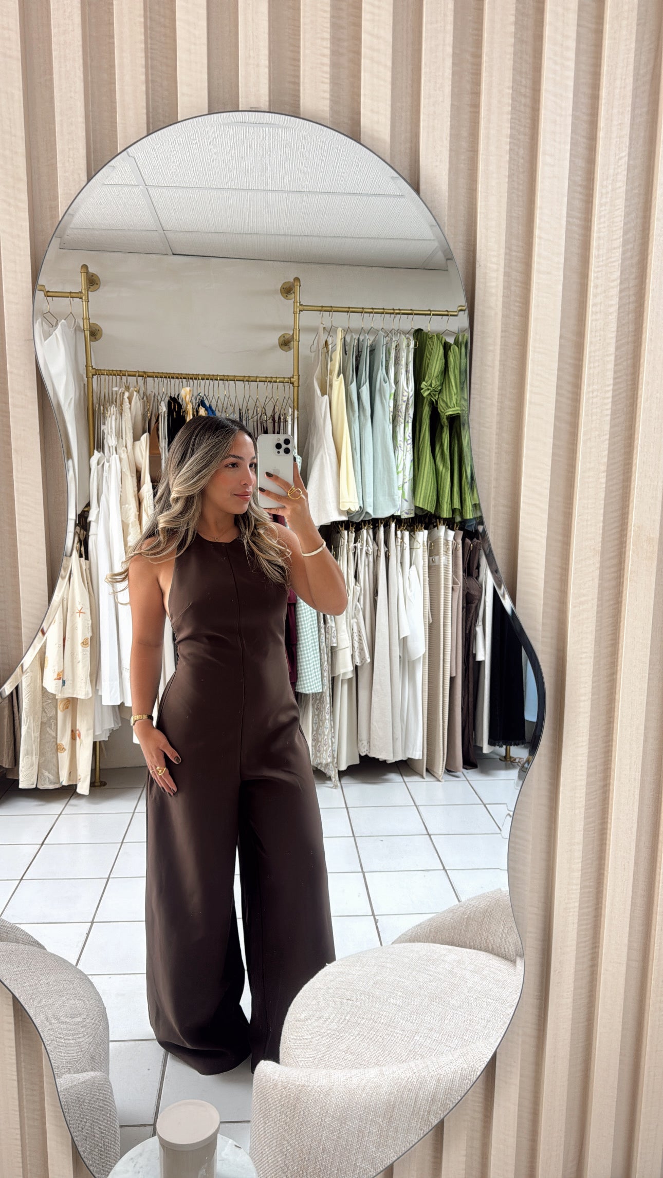 Halter Brown Jumpsuit