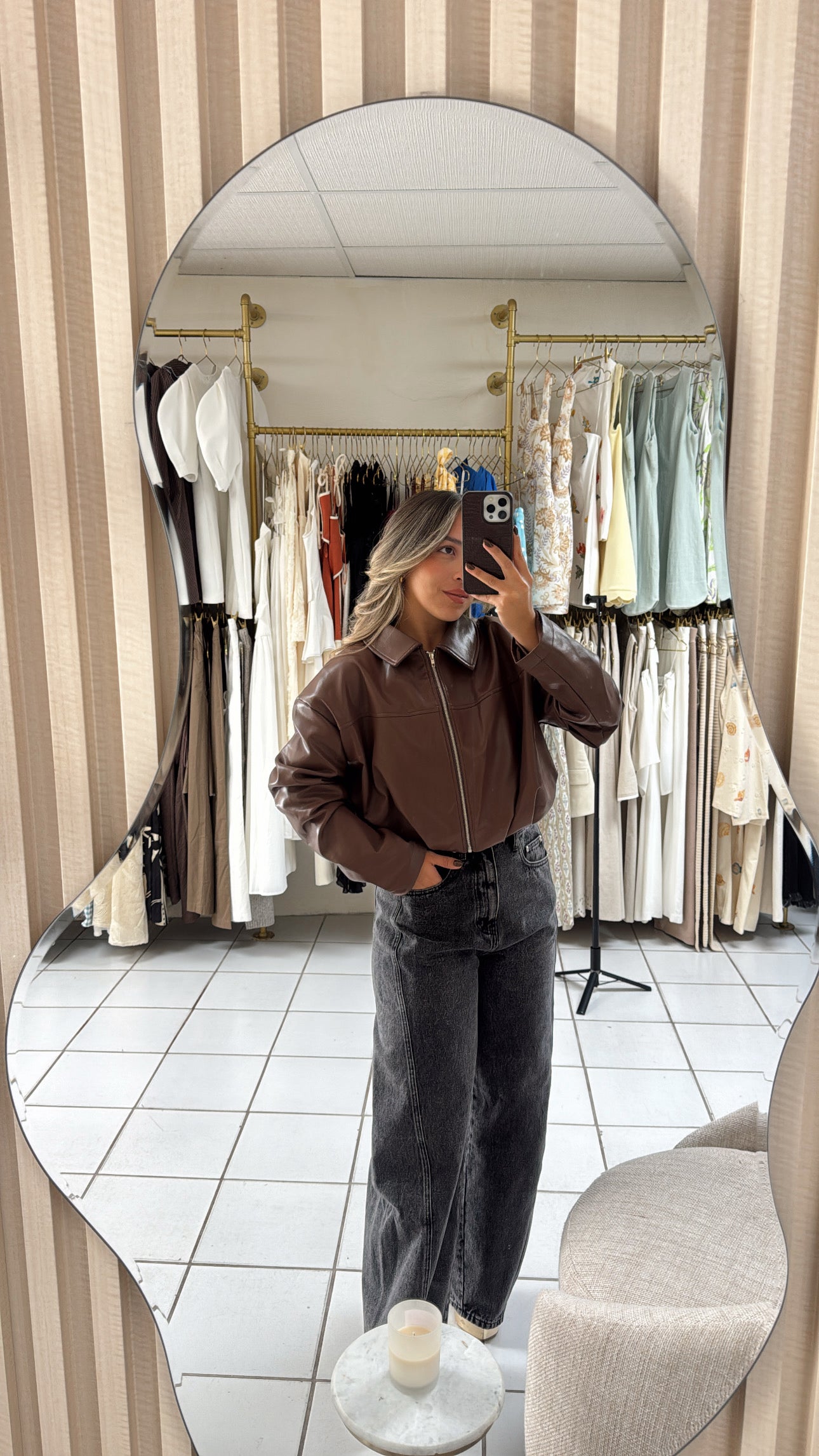 Leather Crop Jacket
