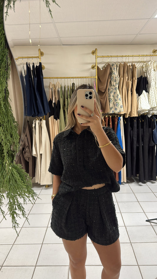Tweed Shirt Set