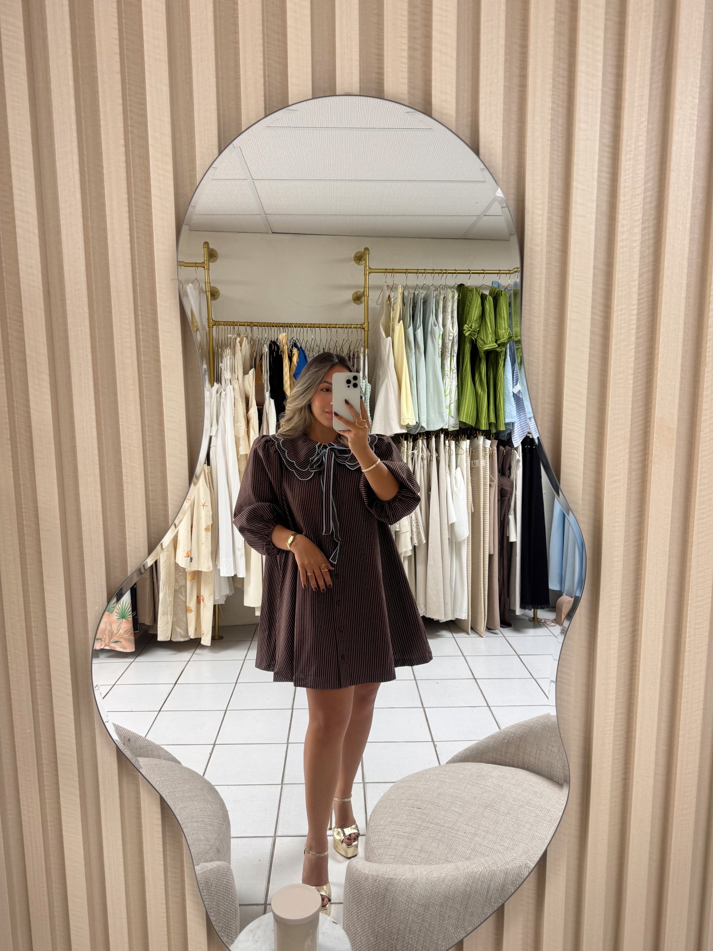 Petter Pan Collar Shirt Mini Dress