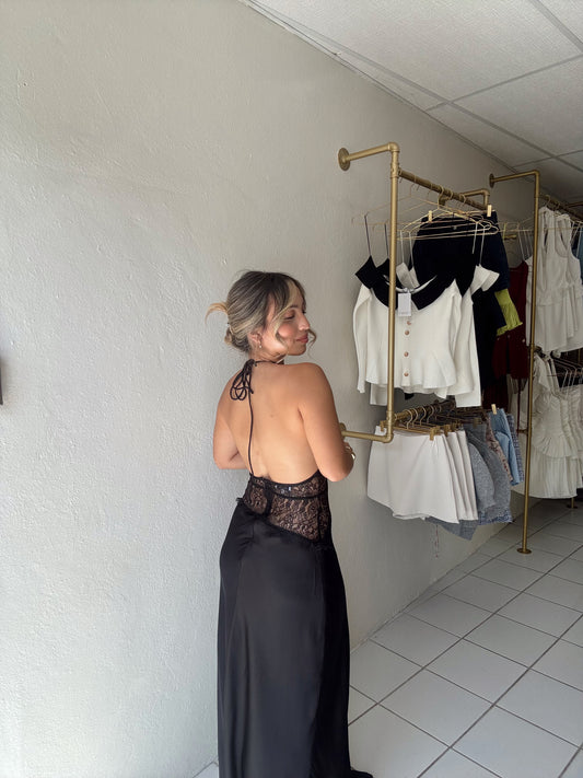 Lace Satin Dress