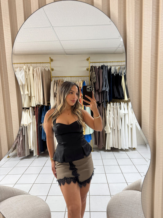 Sweetheart Halter Top Black