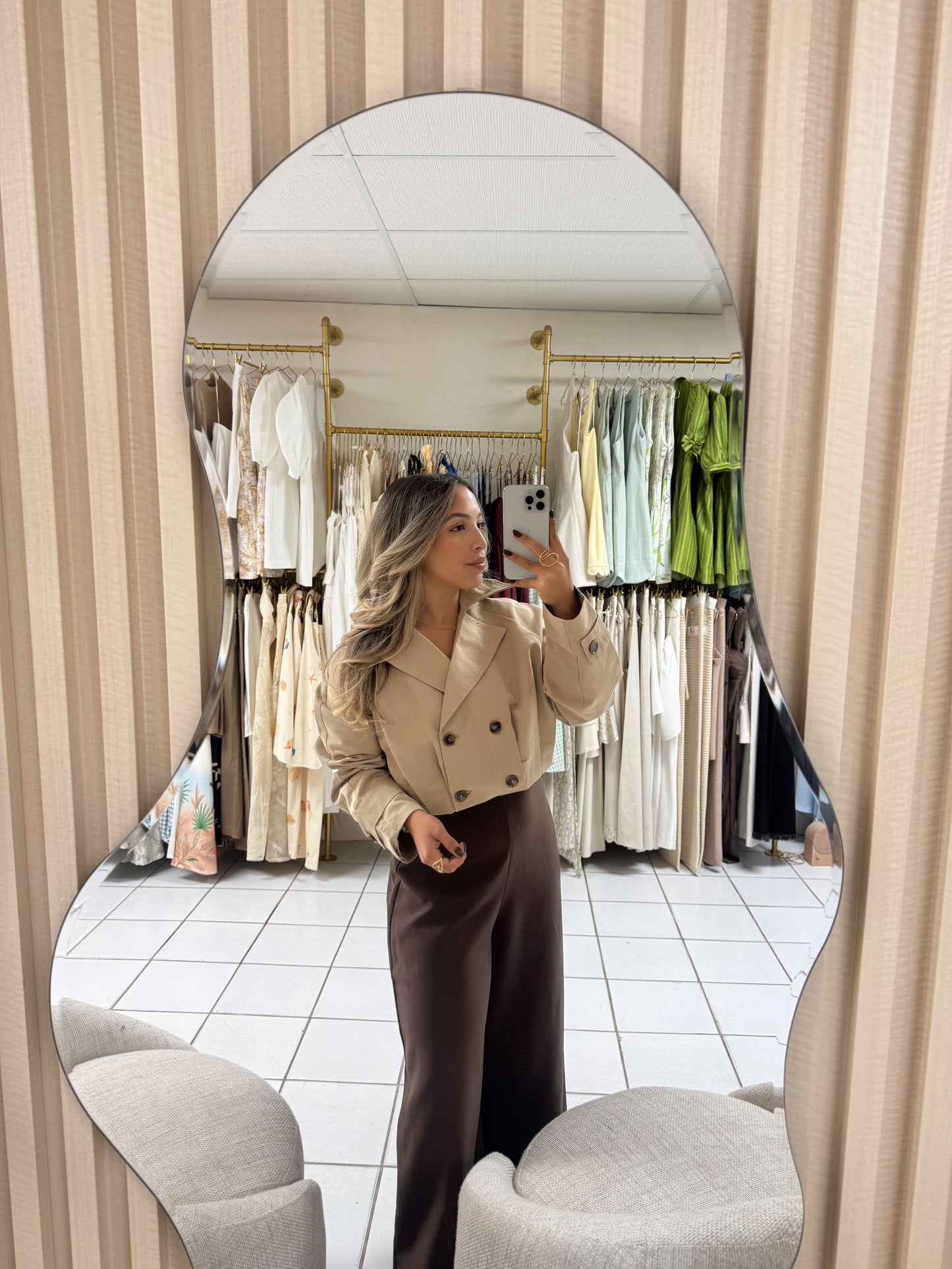 Pleated Crop Coat