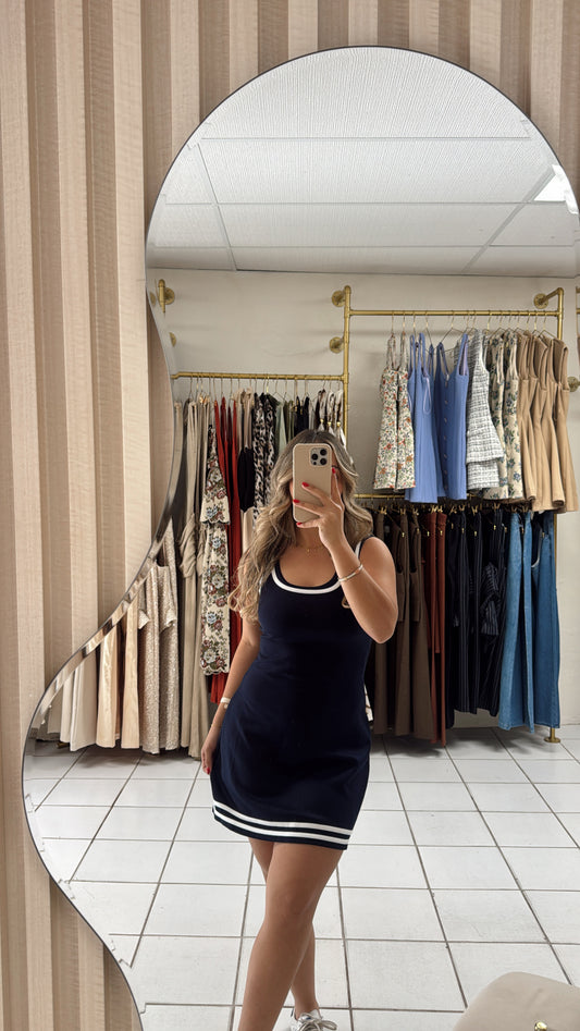 Sporty Navy Dress with Short