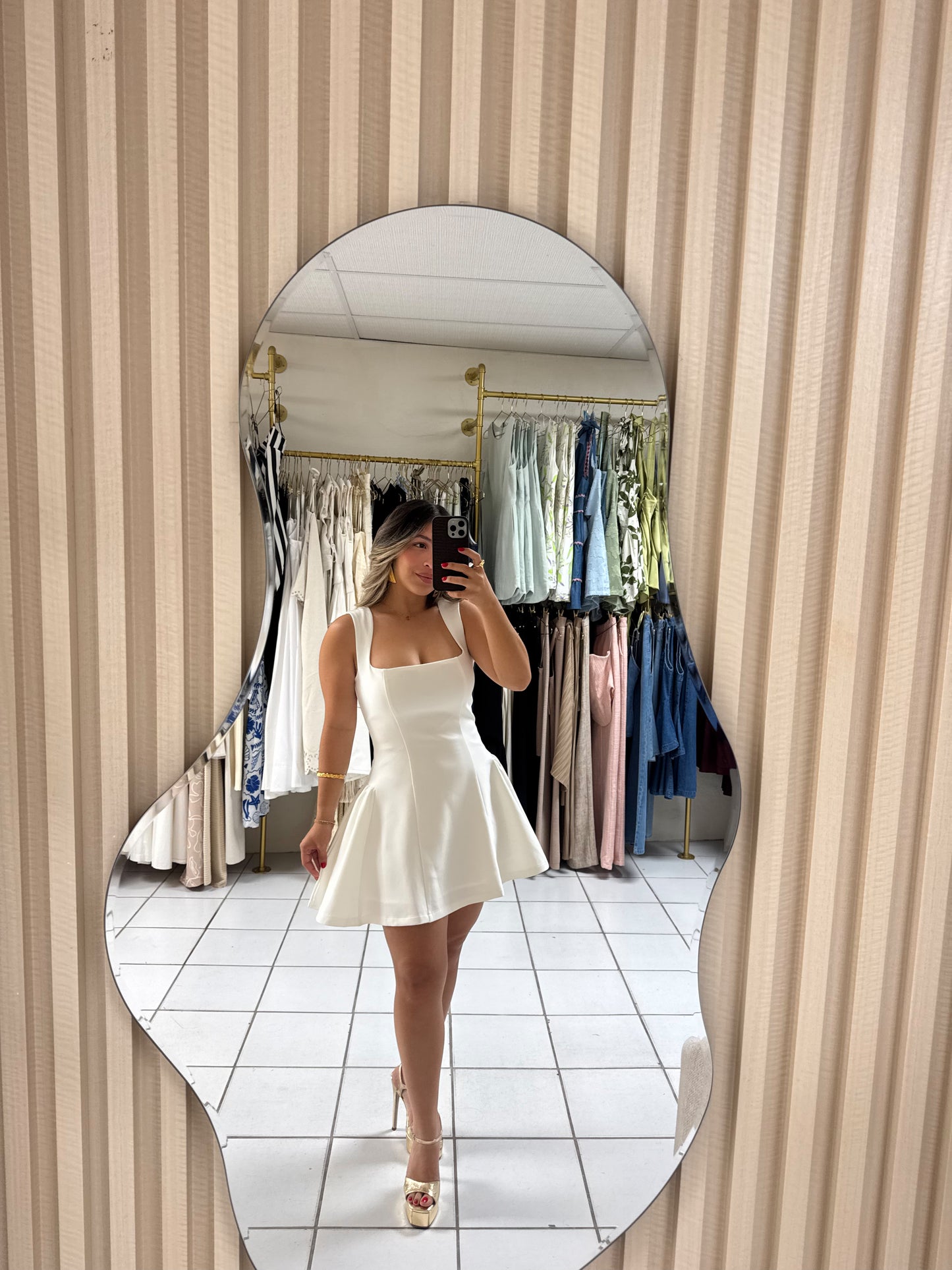 Square Neck Flare Dress