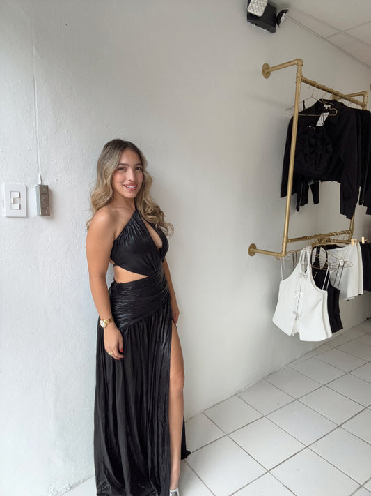 Metal Black Strappy Dress