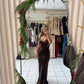 Chocolate Satin Maxi