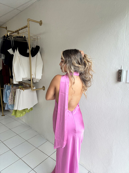 Orchid Satin Dress