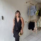 Beaded Accent Drape Dress