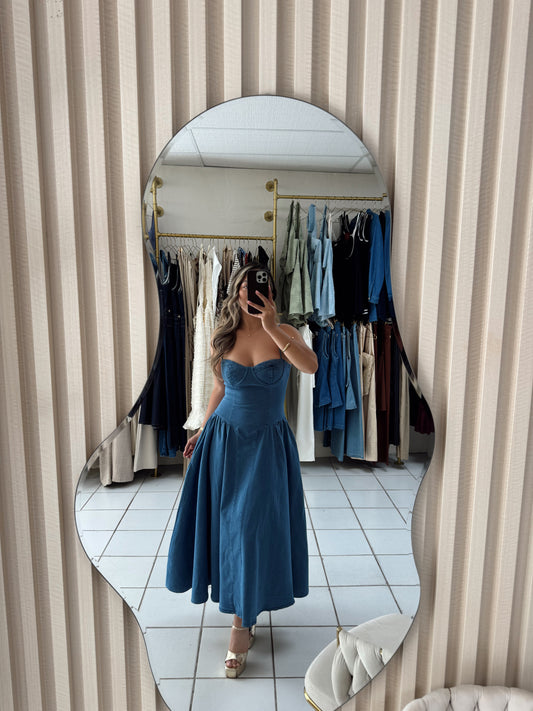 Sculpted Denim Dress