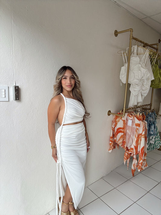 Ruched Jersey Brained Dress