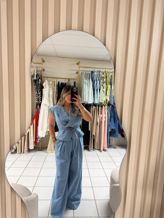 Denim Vest Pant Set
