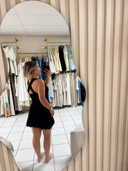 Scuba Scalloped Mini Dress