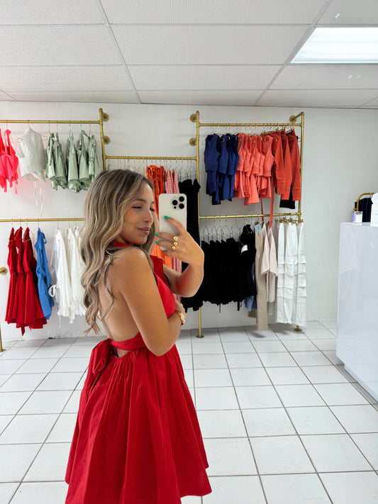 Red Poplin Dress
