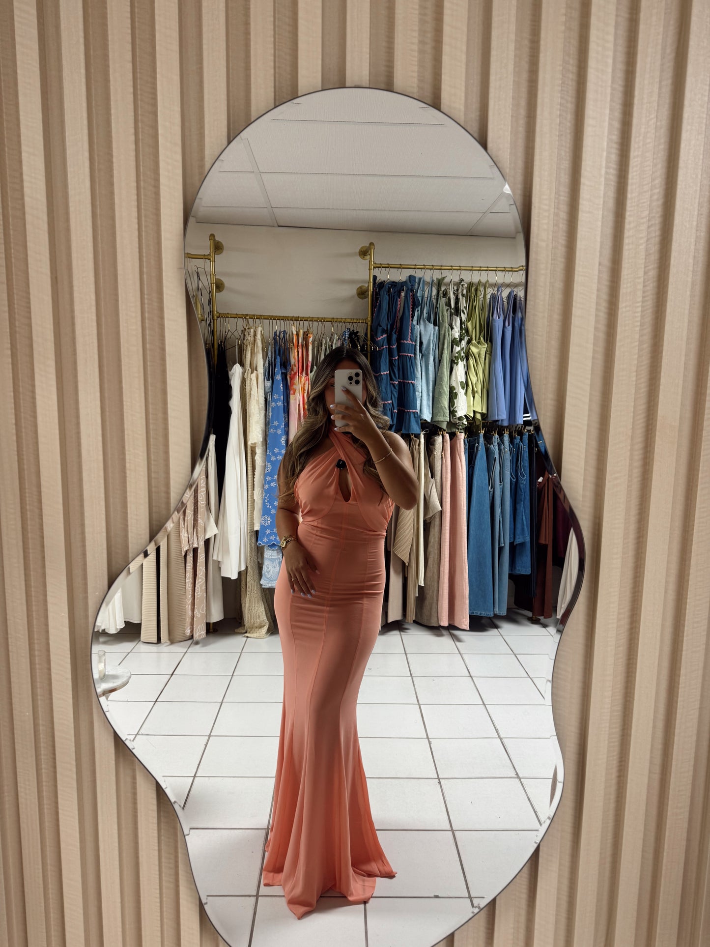 Salmon Maxi Dress