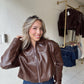 Chocolate Brown Leather Jacket