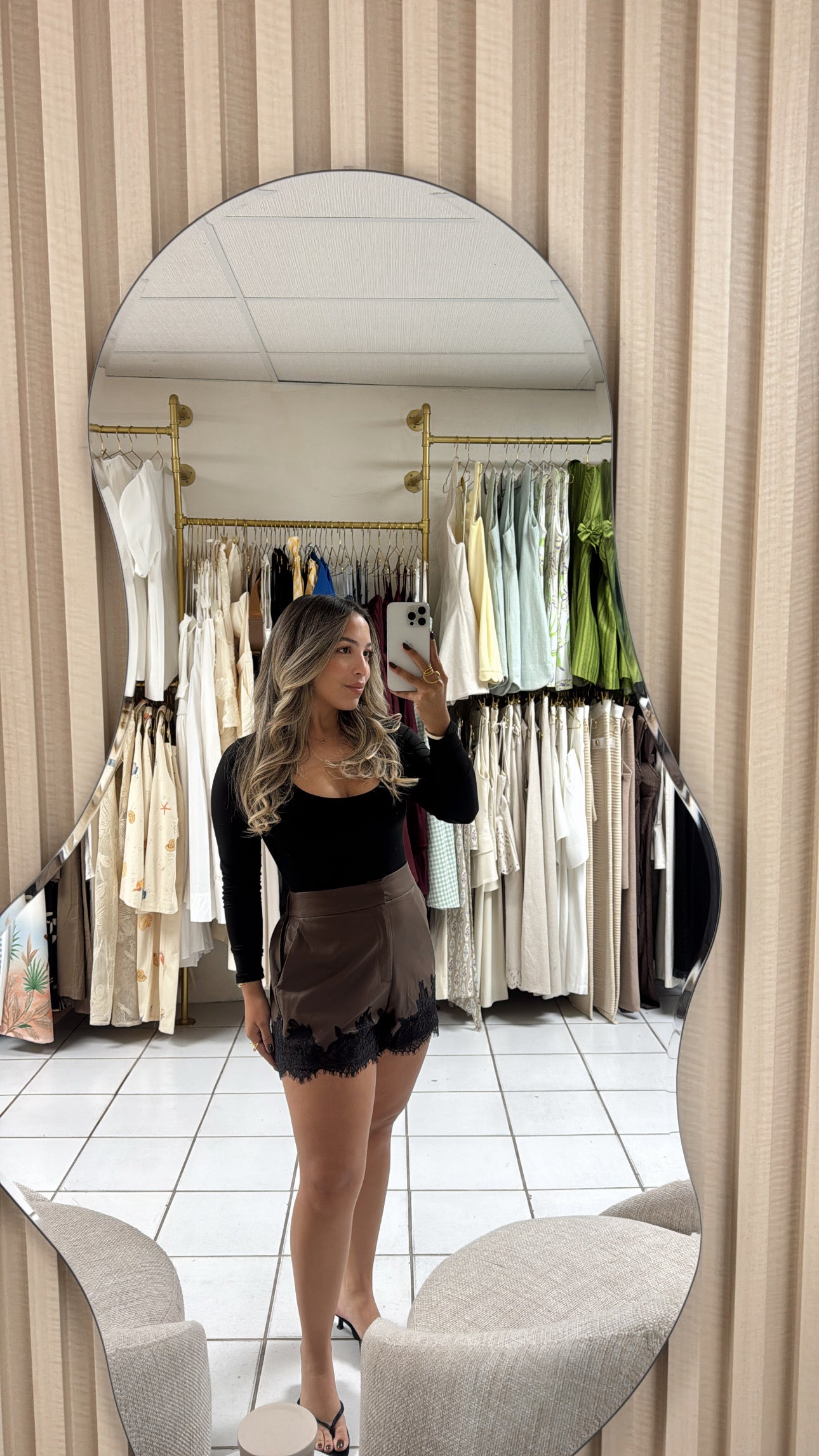 Leather Lace Trim Pant