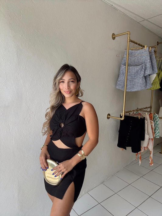 Floral Accent Mini Dress