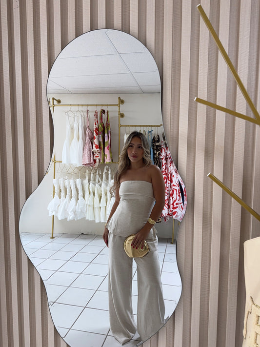 Linen Tube Top and Trouser Set