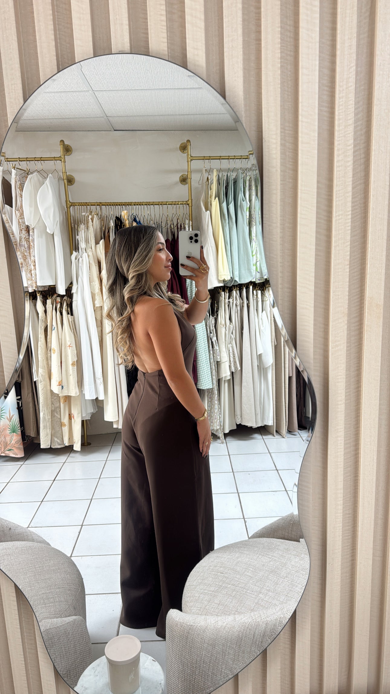Halter Brown Jumpsuit