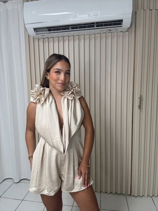 Rose Satin Romper