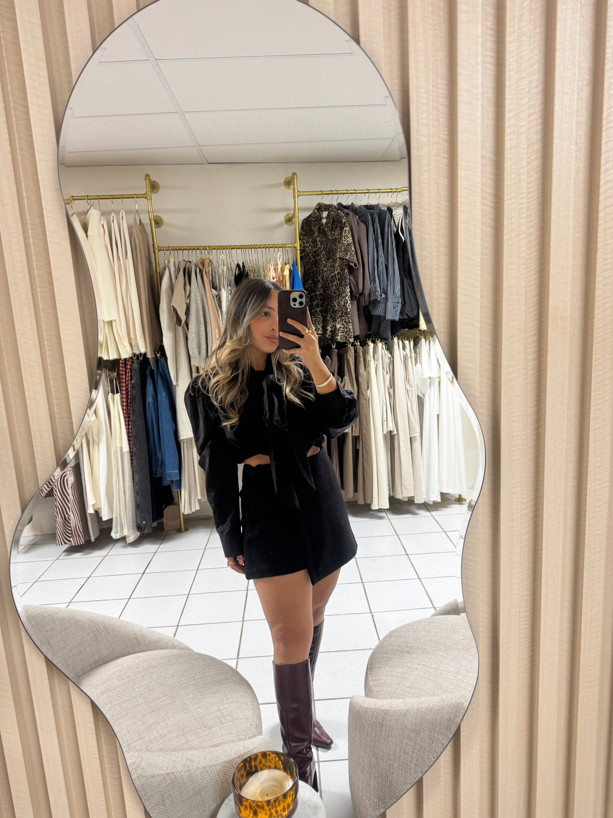 Button Side Wrap Skort