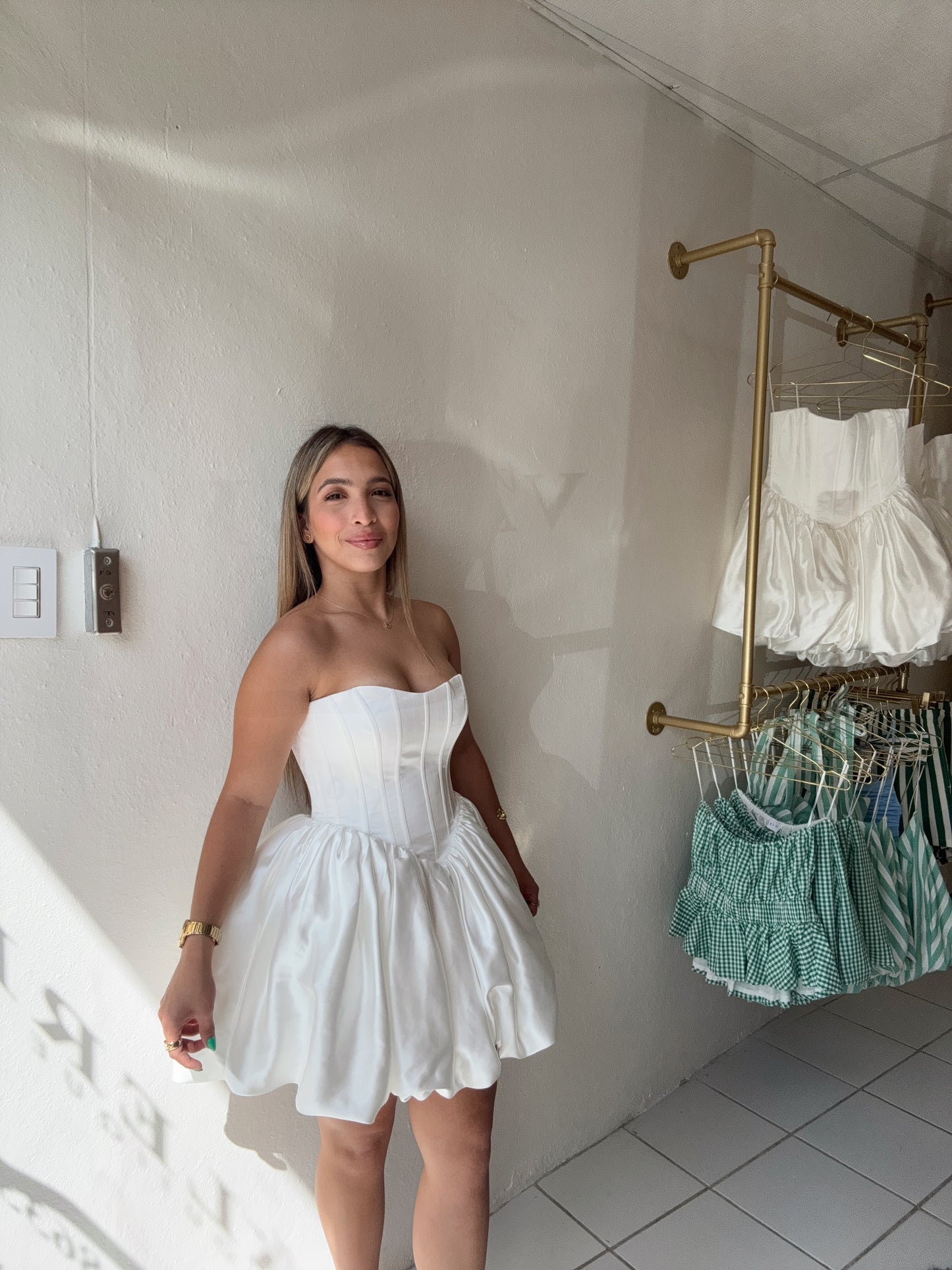 Balloon Puff Mini Dress