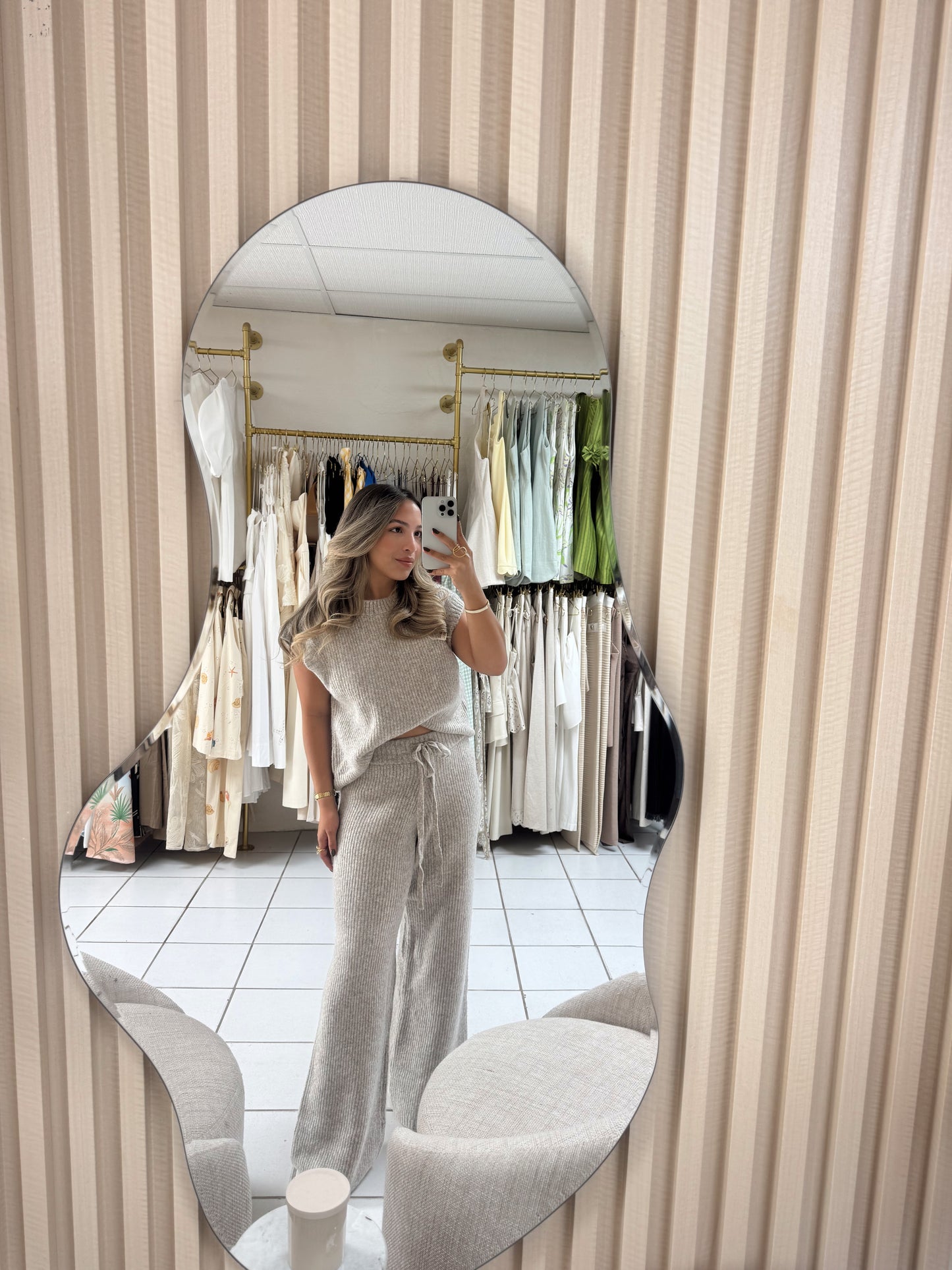 Ribbed Vest Top and Pant Set
