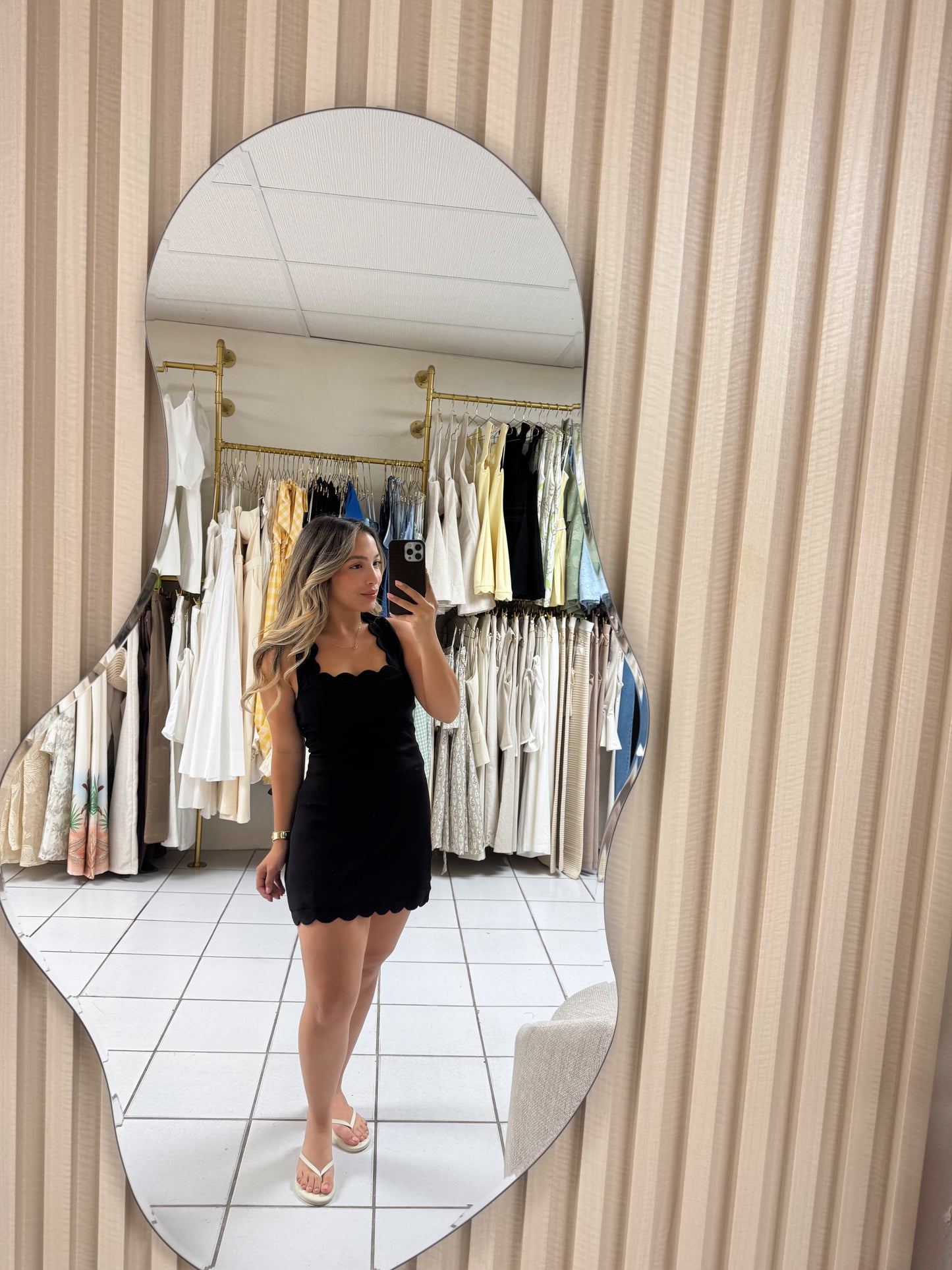 Scuba Scalloped Mini Dress