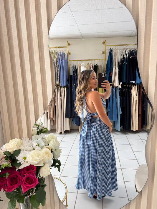 Gingham Midi Dress